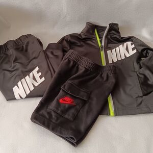 Nike Black and White Tracksuit with Red Accent